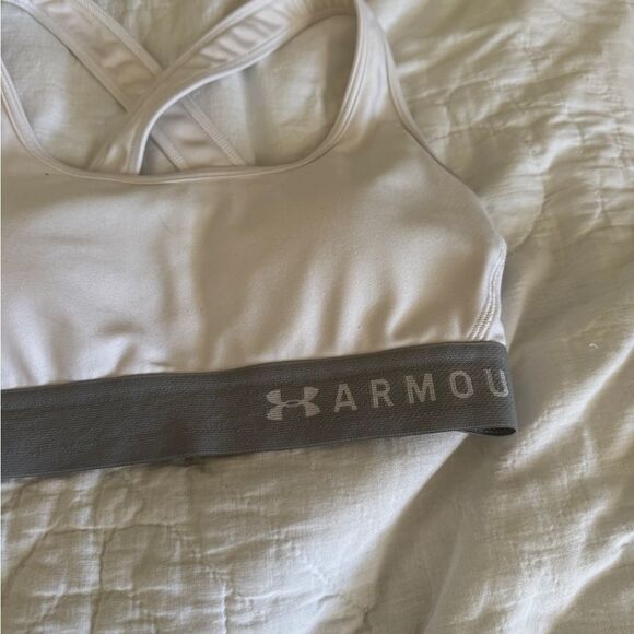 Under Armour White and Grey Sports Bra Size Small - Picture 2 of 9